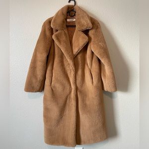 Fuzzy Fur Coat - Camel